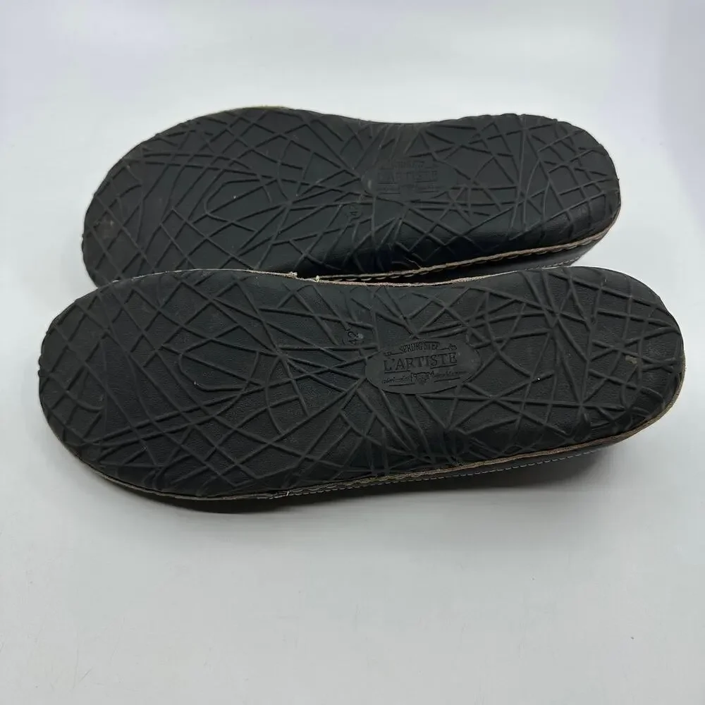 LArtiste Shoes Libora WMNS 42B Black Brown Floral Leather Slip On Comfort Boho